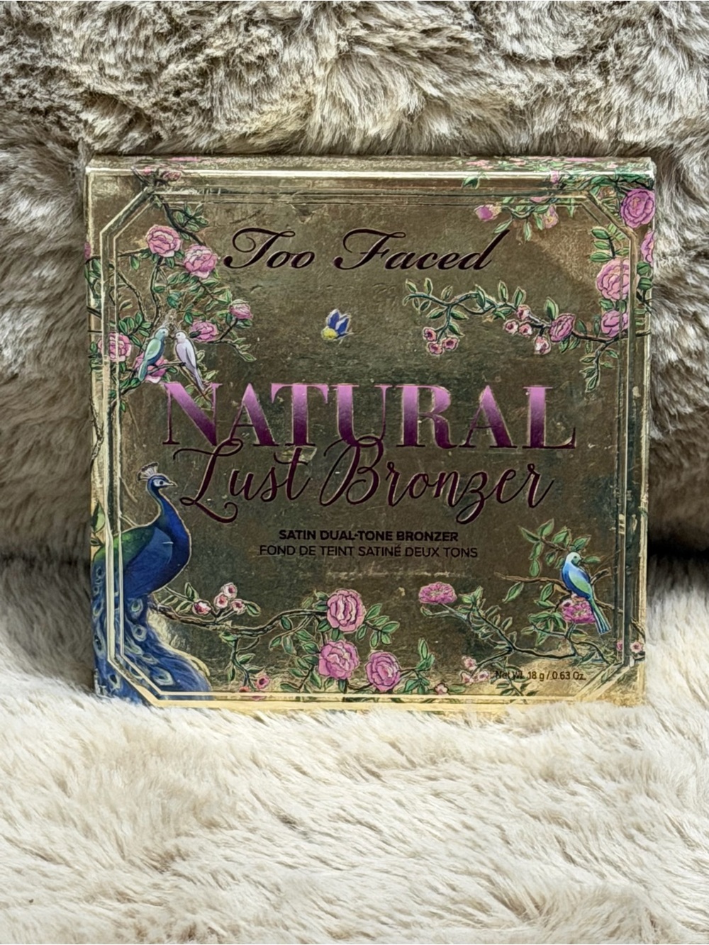 Too Faced Natural Lust Bronzer in Gold and Pink Floral Packaging
